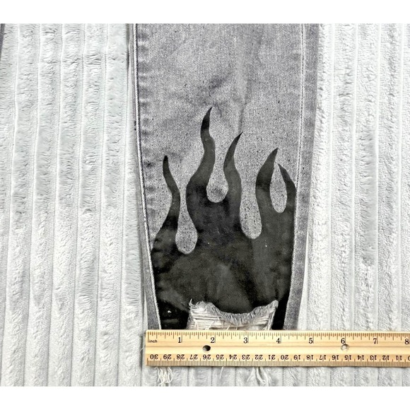 American Eagle Super Hi Rise Jegging Women's 8 Long Distressed Flame Hem Pockets - Picture 16 of 16